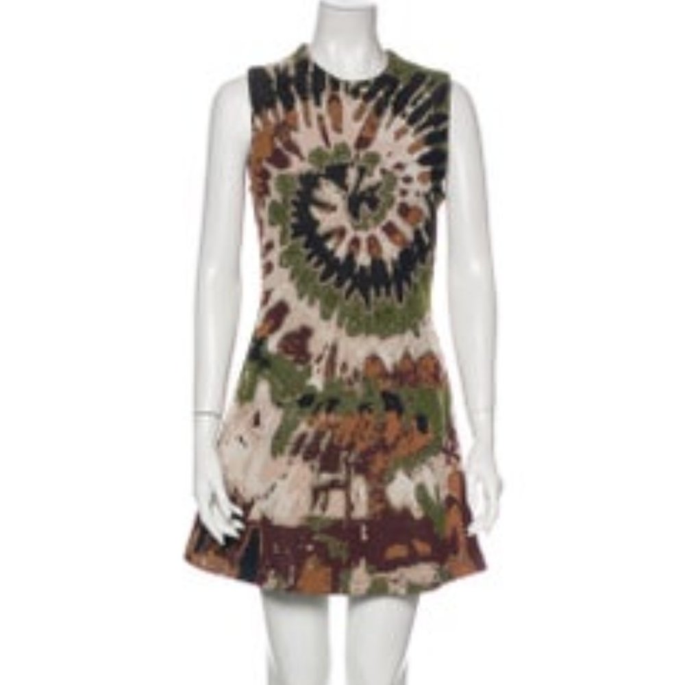 VALENTINO A-LINE HEAVY KNIT METALLIC MINI DRESS EUC - Picture 2 of 10
